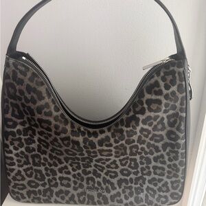 Michael Kors Black and Brown Leopard Hobo Bag